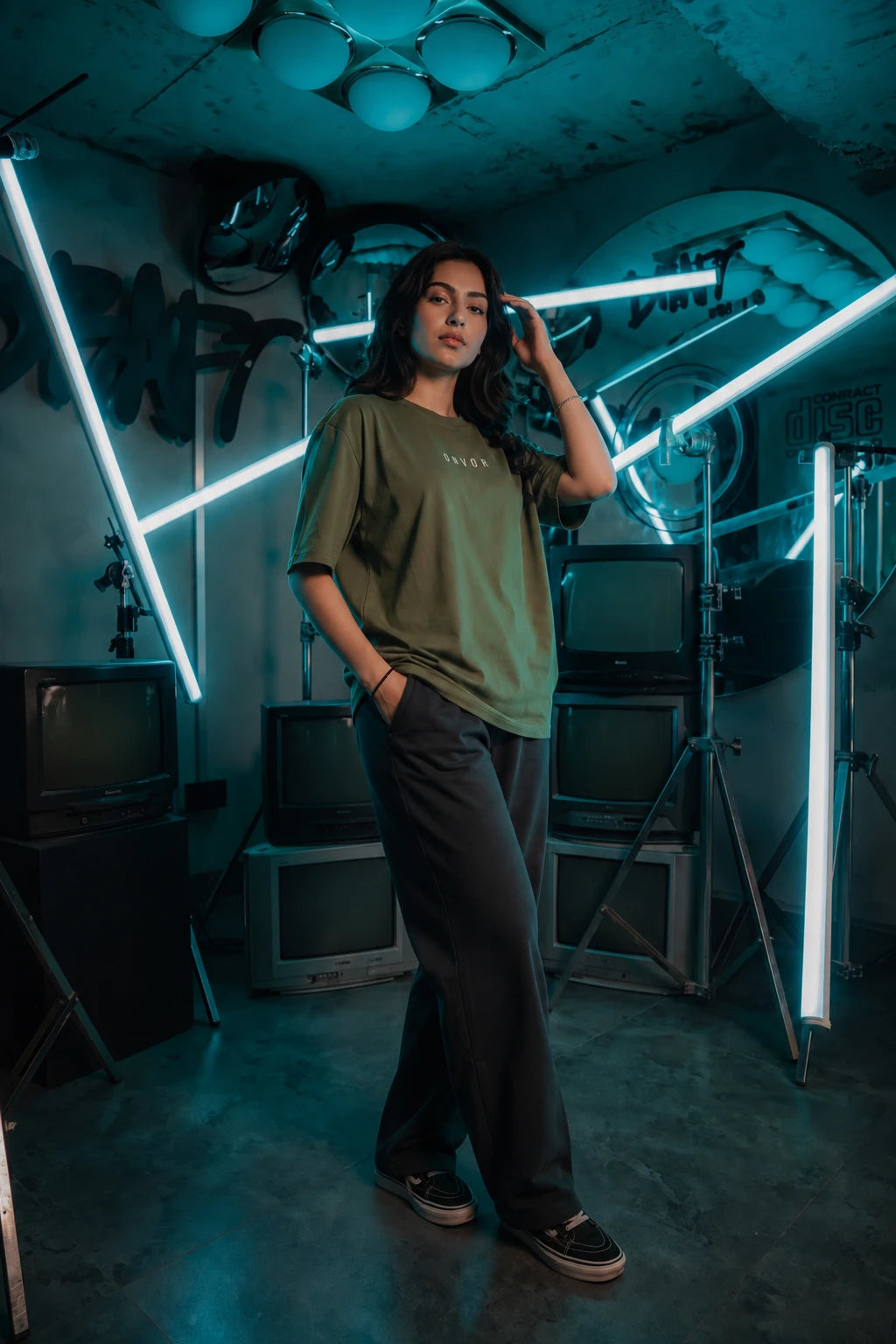 Olive Green Beach Escape Tee - Women
