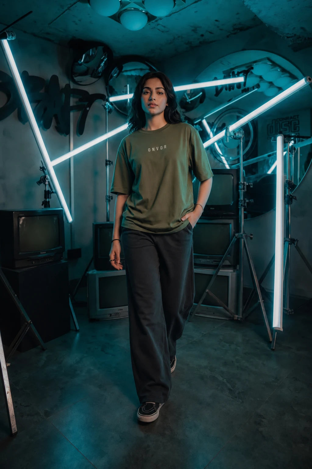 Olive Green Beach Escape Tee - Women