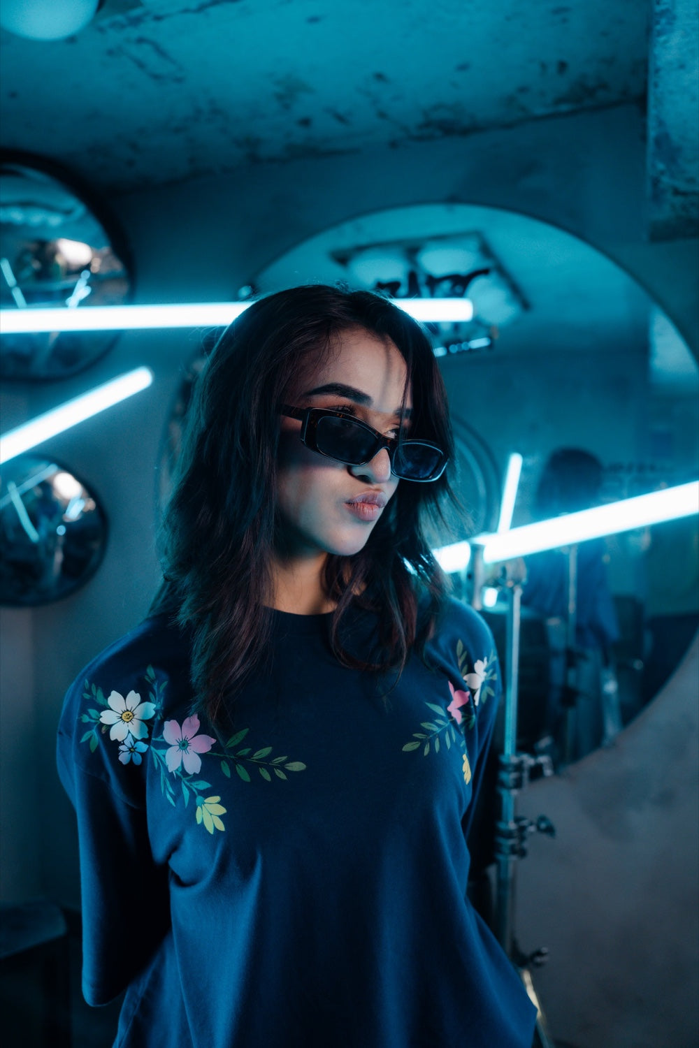 Navy Wildflower Tee