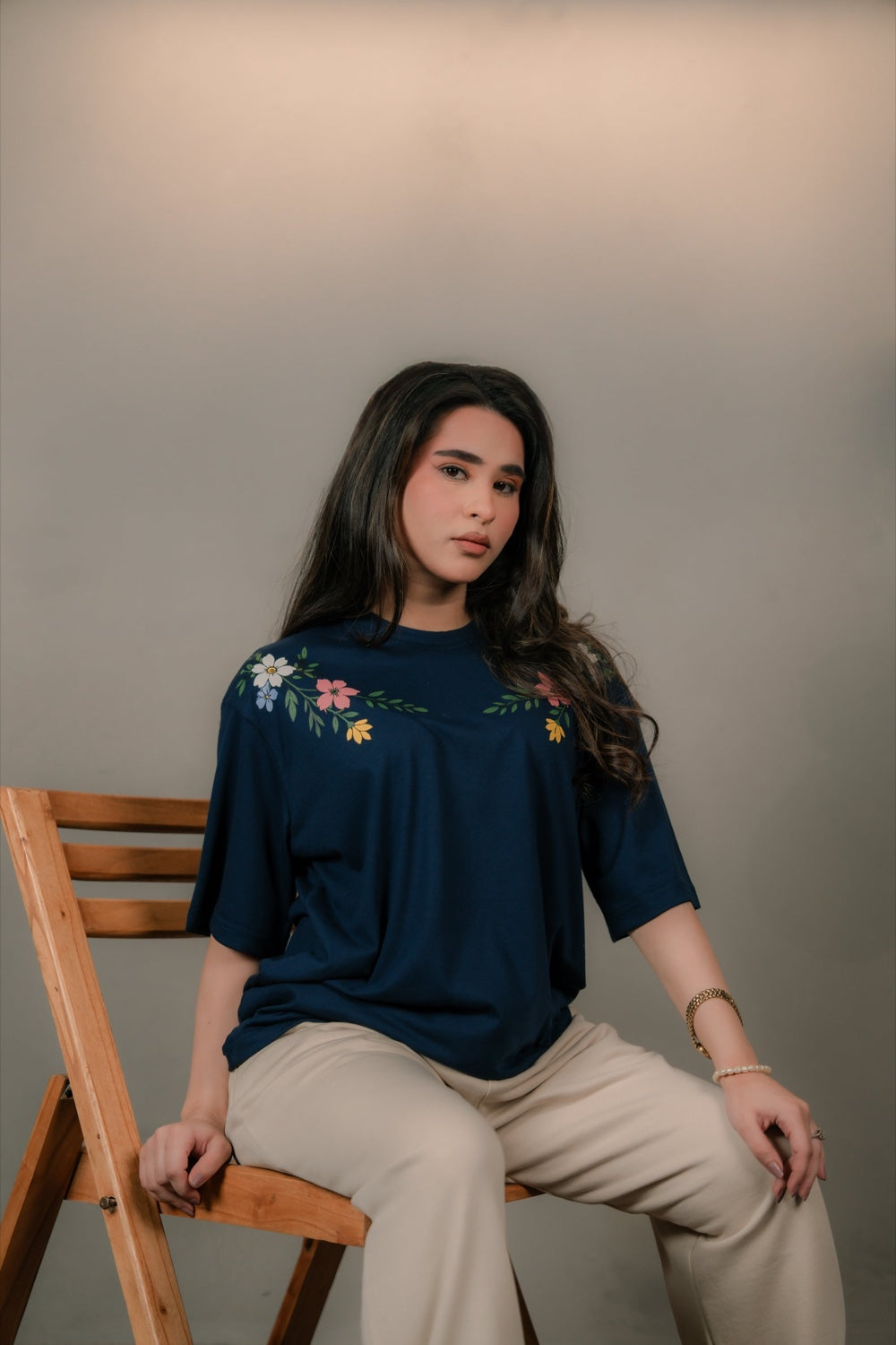 Navy Wildflower Tee