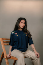 Navy Wildflower Tee