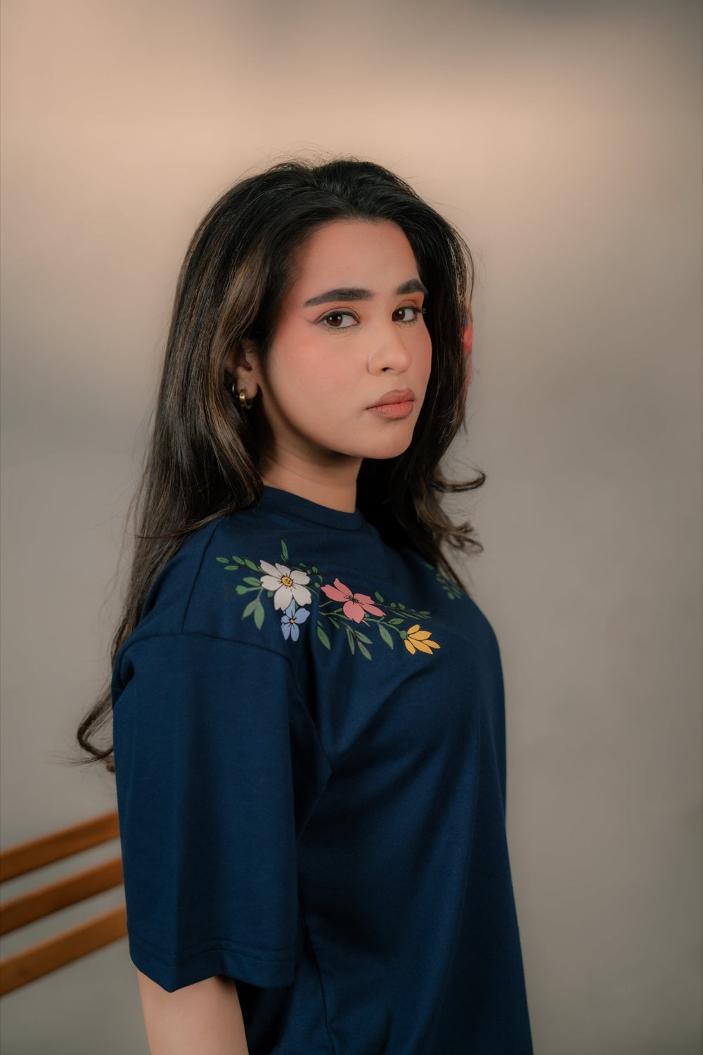 Navy Wildflower Tee