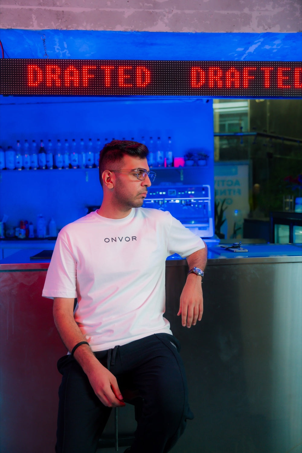 White Micro Texture Tee - Men