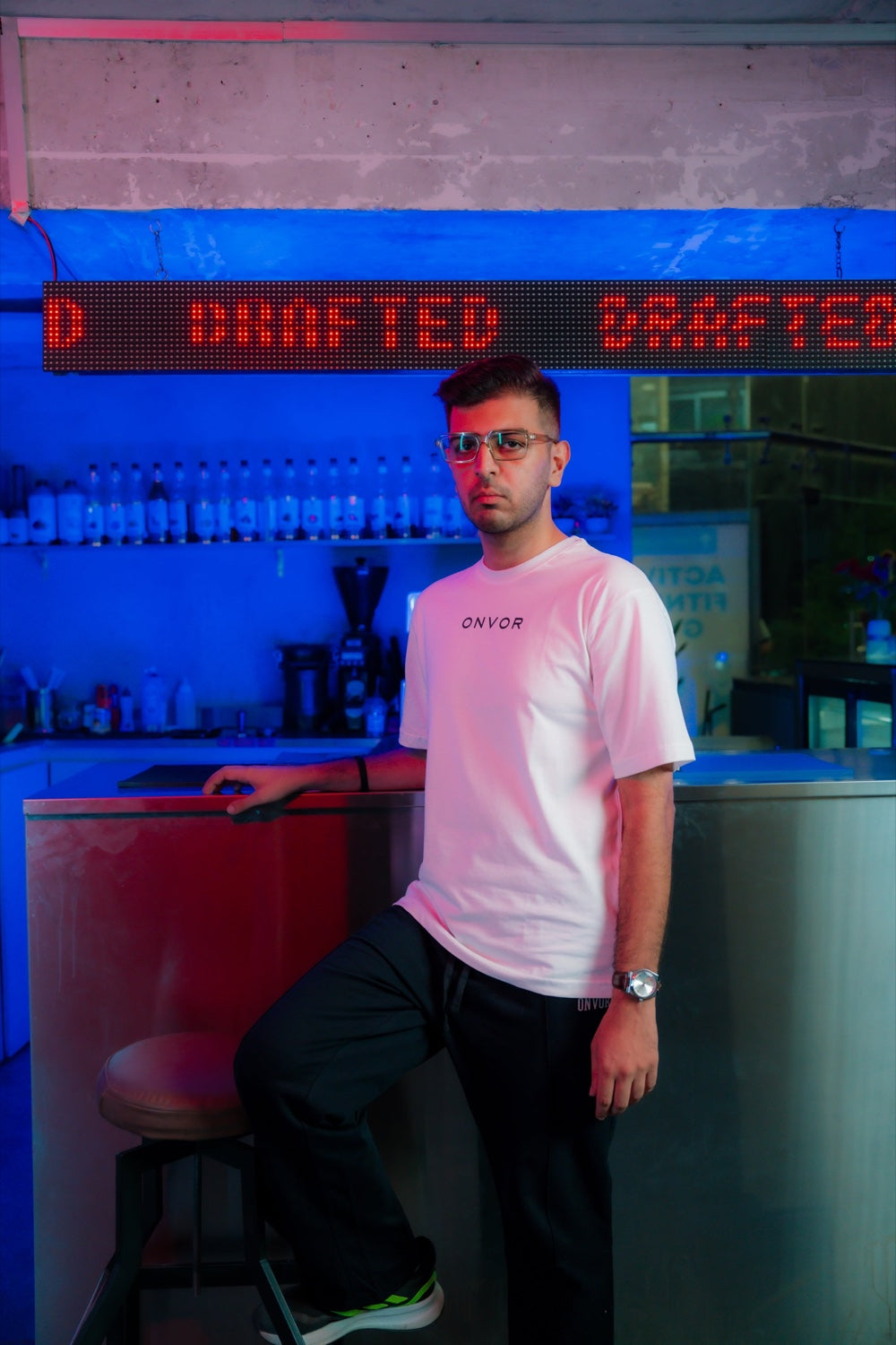 White Micro Texture Tee - Men