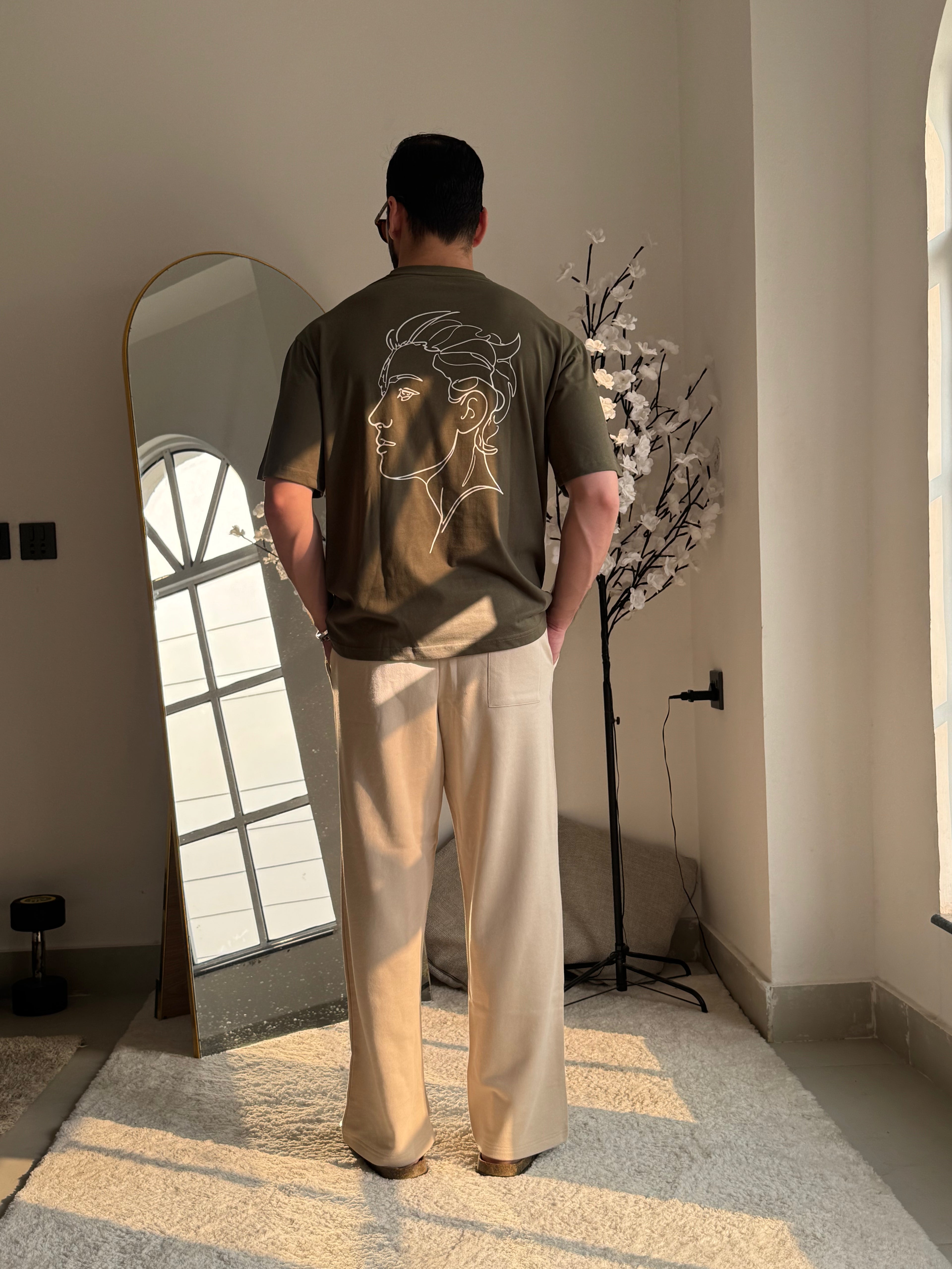 Olive Green Faceline Tee