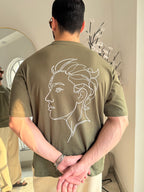 Olive Green Faceline Tee