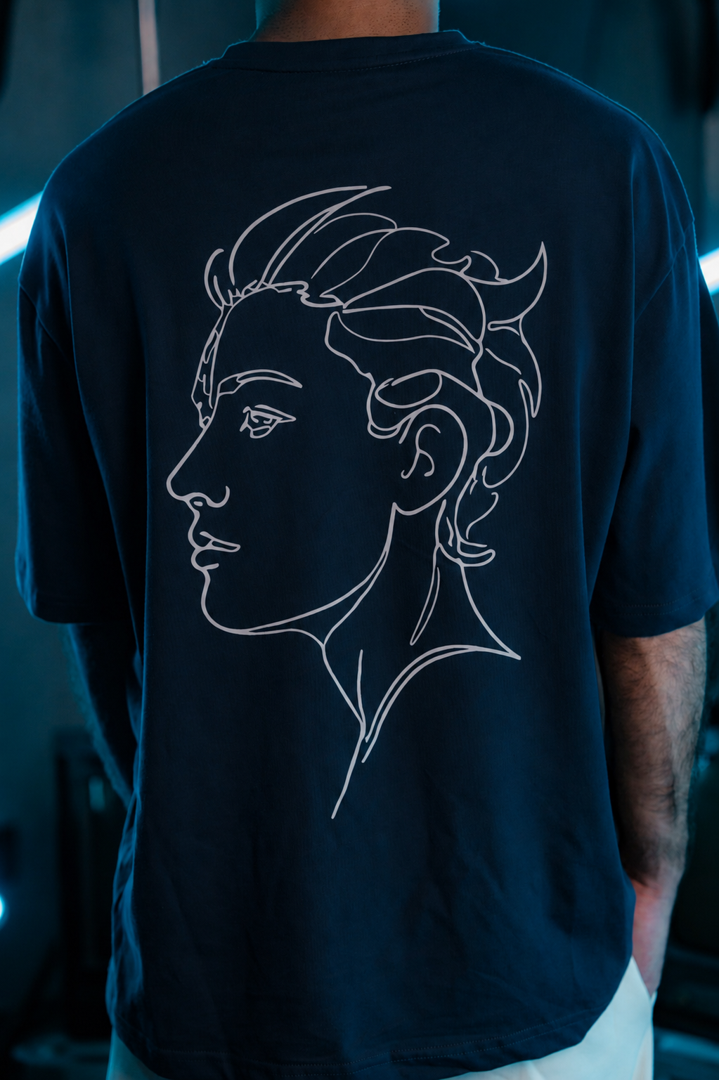 Navy Faceline Tee